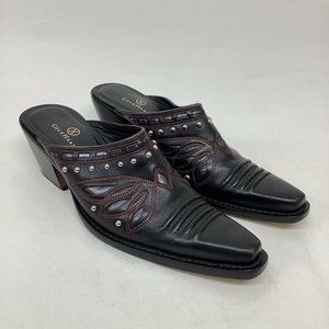 Cole Haan Black Leather Square  Toe Mule Women's Sandals Size US 9.5 B